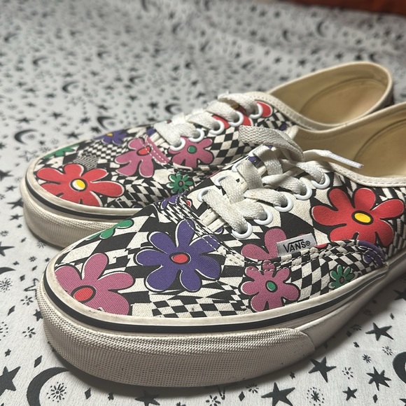 vans checkerboard flower floral printed marshmallow - Picture 4 of 5